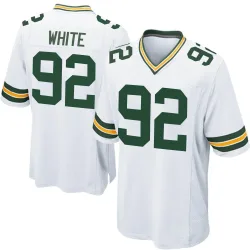 Green Bay Packers Men's Game White Jersey (92 Reggie White)