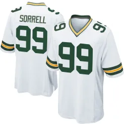 Green Bay Packers Men's Game White Jersey (99 Barryn Sorrell)