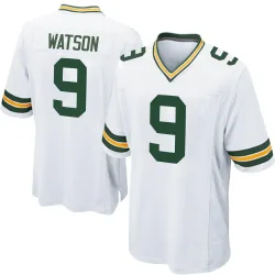 Green Bay Packers Men's Game White Jersey (9 Christian Watson)