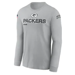 Green Bay Packers Men's Gray 2024 Salute To Service Long Sleeve T-Shirt