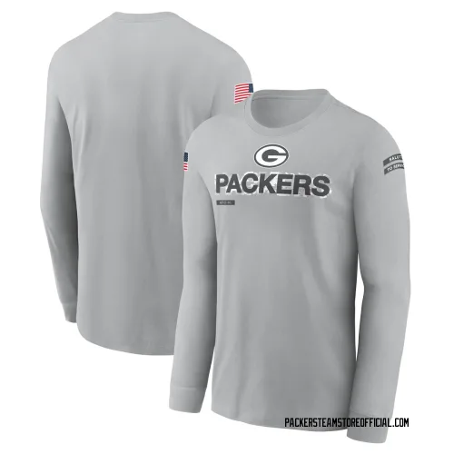 Green Bay Packers Men's Gray 2024 Salute To Service Long Sleeve T-Shirt