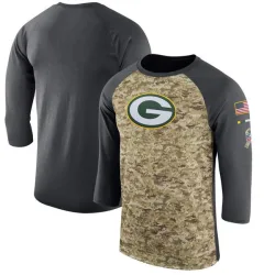 Green Bay Packers Men's Legend Camo /Anthracite Salute to Service 2017 Sideline Performance Three-Quarter Sleeve T-Shirt