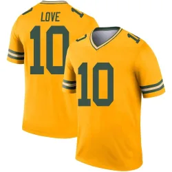 Green Bay Packers Men's Legend Gold Inverted Jersey (10 Jordan Love)