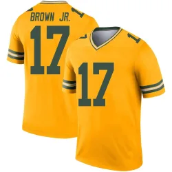 Green Bay Packers Men's Legend Gold Inverted Jersey (17 Sam Brown Jr.)