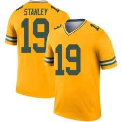 Green Bay Packers Men's Legend Gold Inverted Jersey (19 Dimitri Stanley)