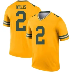 Green Bay Packers Men's Legend Gold Inverted Jersey (2 Malik Willis)