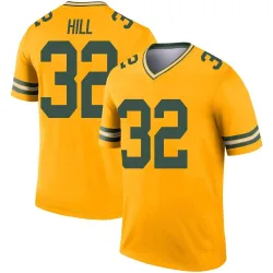 Green Bay Packers Men's Legend Gold Inverted Jersey (32 Kylin Hill)