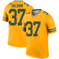 Green Bay Packers Men's Legend Gold Inverted Jersey (37 Johnathan Baldwin)