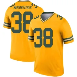 Green Bay Packers Men's Legend Gold Inverted Jersey (38 Ellis Merriweather)