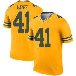 Green Bay Packers Men's Legend Gold Inverted Jersey (41 Kaleb Hayes)