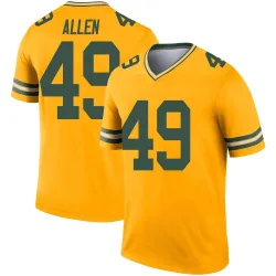 Green Bay Packers Men's Legend Gold Inverted Jersey (49 Austin Allen)