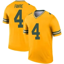 Green Bay Packers Men's Legend Gold Inverted Jersey (4 Brett Favre)