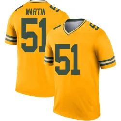 Green Bay Packers Men's Legend Gold Inverted Jersey (51 Jeremiah Martin)