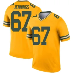 Green Bay Packers Men's Legend Gold Inverted Jersey (67 Donovan Jennings)