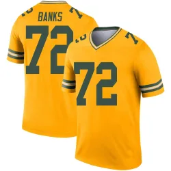 Green Bay Packers Men's Legend Gold Inverted Jersey (72 Brant Banks)