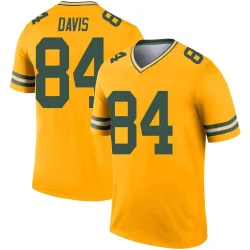 Green Bay Packers Men's Legend Gold Inverted Jersey (84 Tyler Davis)