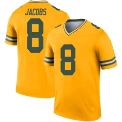 Green Bay Packers Men's Legend Gold Inverted Jersey (8 Josh Jacobs)