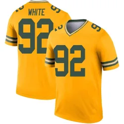 Green Bay Packers Men's Legend Gold Inverted Jersey (92 Reggie White)
