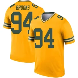 Green Bay Packers Men's Legend Gold Inverted Jersey (94 Karl Brooks)