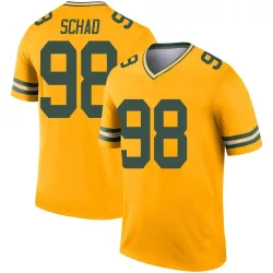 Green Bay Packers Men's Legend Gold Inverted Jersey (98 Keonte Schad)