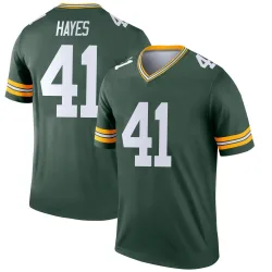 Green Bay Packers Men's Legend Green Jersey (41 Kaleb Hayes)