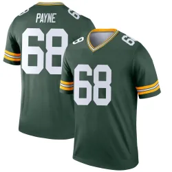 Green Bay Packers Men's Legend Green Jersey (68 Leonard Payne)