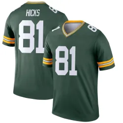 Green Bay Packers Men's Legend Green Jersey (81 Julian Hicks)