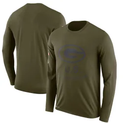 Green Bay Packers Men's Legend Olive 2018 Salute to Service Sideline Performance Long Sleeve T-Shirt