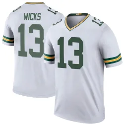 Green Bay Packers Men's Legend White Color Rush Jersey (13 Dontayvion Wicks)