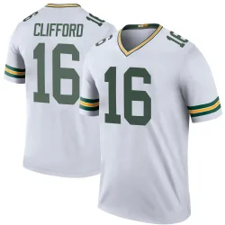 Green Bay Packers Men's Legend White Color Rush Jersey (16 Sean Clifford)