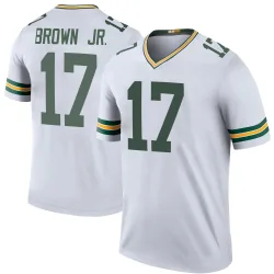 Green Bay Packers Men's Legend White Color Rush Jersey (17 Sam Brown Jr.)