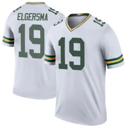 Green Bay Packers Men's Legend White Color Rush Jersey (19 Taylor Elgersma)