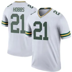 Green Bay Packers Men's Legend White Color Rush Jersey (21 Nate Hobbs)