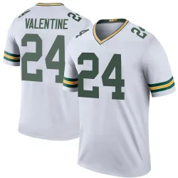 Green Bay Packers Men's Legend White Color Rush Jersey (24 Carrington Valentine)