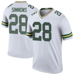 Green Bay Packers Men's Legend White Color Rush Jersey (28 Isaiah Simmons)