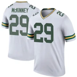 Green Bay Packers Men's Legend White Color Rush Jersey (29 Xavier McKinney)