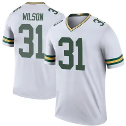 Green Bay Packers Men's Legend White Color Rush Jersey (31 Emanuel Wilson)