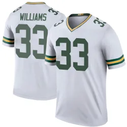 Green Bay Packers Men's Legend White Color Rush Jersey (33 Evan Williams)