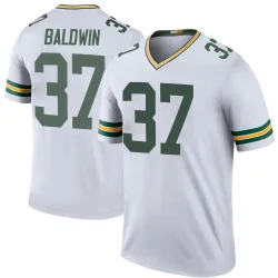Green Bay Packers Men's Legend White Color Rush Jersey (37 Johnathan Baldwin)