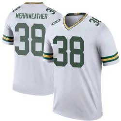 Green Bay Packers Men's Legend White Color Rush Jersey (38 Ellis Merriweather)