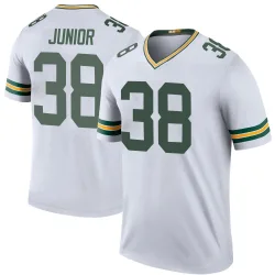 Green Bay Packers Men's Legend White Color Rush Jersey (38 Gregory Junior)
