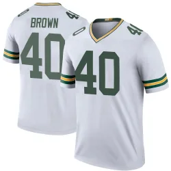 Green Bay Packers Men's Legend White Color Rush Jersey (40 Omar Brown)