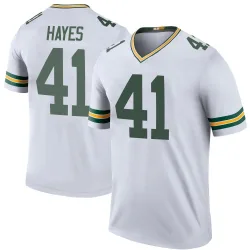 Green Bay Packers Men's Legend White Color Rush Jersey (41 Kaleb Hayes)