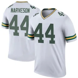 Green Bay Packers Men's Legend White Color Rush Jersey (44 Brayden Narveson)