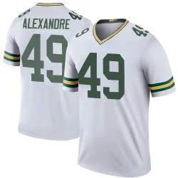 Green Bay Packers Men's Legend White Color Rush Jersey (49 Deslin Alexandre)