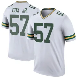 Green Bay Packers Men's Legend White Color Rush Jersey (57 Brenton Cox Jr.)