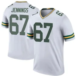 Green Bay Packers Men's Legend White Color Rush Jersey (67 Donovan Jennings)