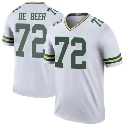 Green Bay Packers Men's Legend White Color Rush Jersey (72 Gerhard de Beer)