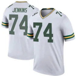 Green Bay Packers Men's Legend White Color Rush Jersey (74 Elgton Jenkins)
