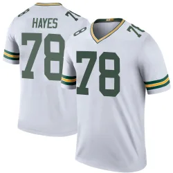 Green Bay Packers Men's Legend White Color Rush Jersey (78 Marquis Hayes)